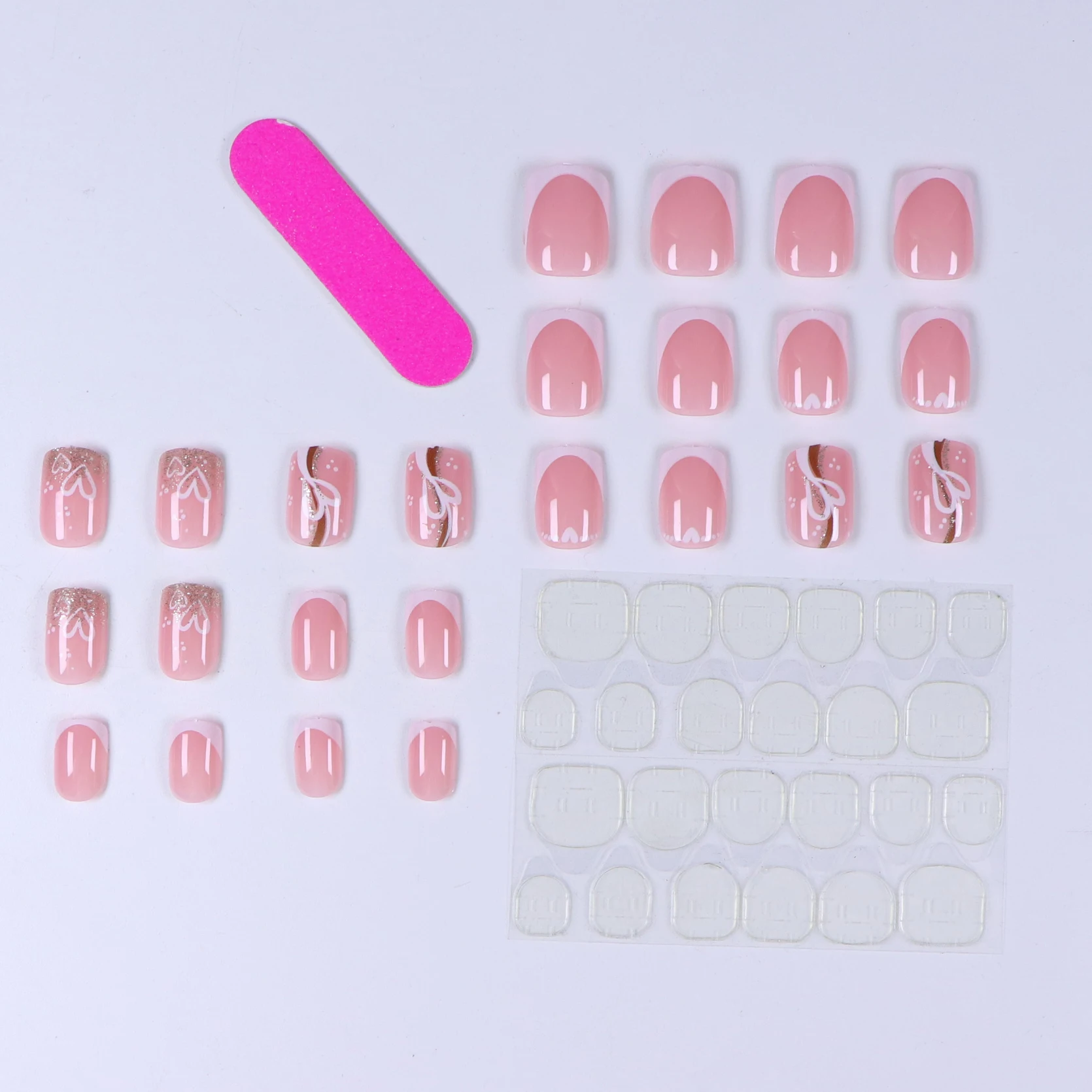 24PCS nude pink short square f - Glue Stick Pack ulasan dan harga