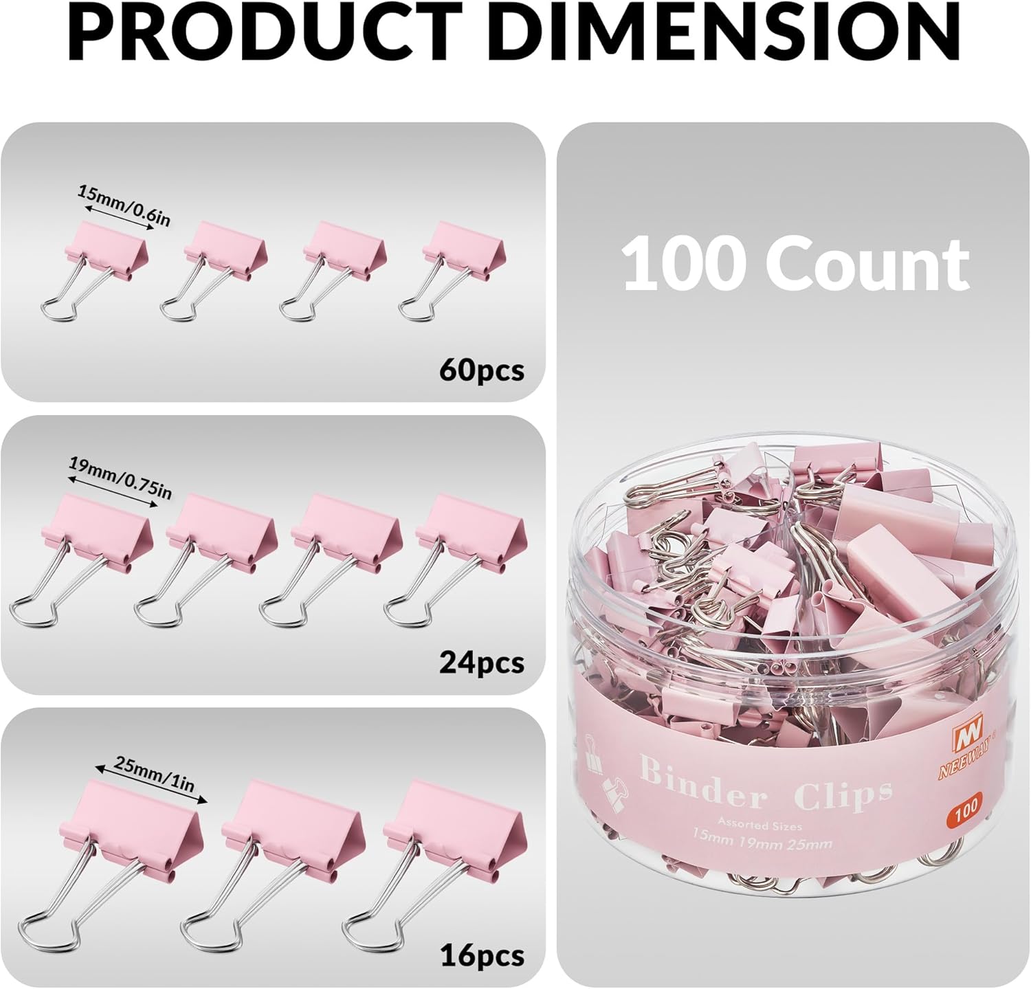 100 Count Binder Clips Assorte - Binder Clip Assorted ulasan dan harga