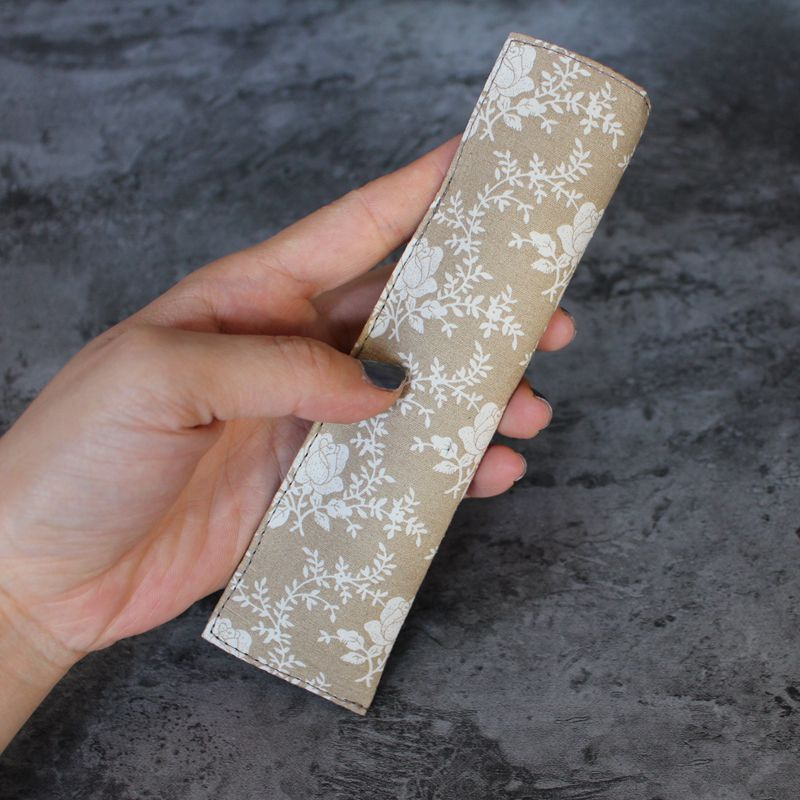 1 pc Handmade Fabric Pencil Ca - Pen Pouch Roll ulasan dan harga