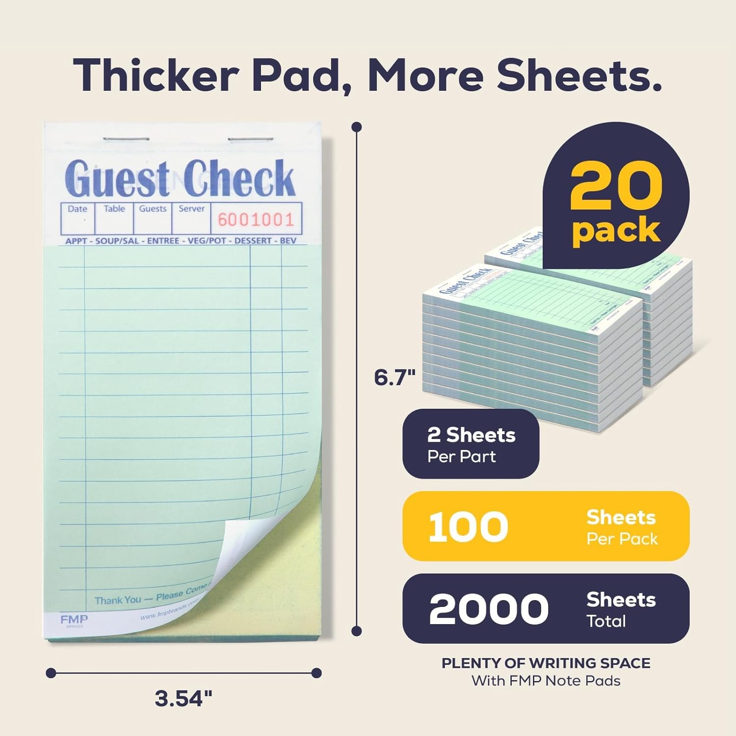 Server Guest Check Book 2 Part - Carbon Copy Book ulasan dan harga