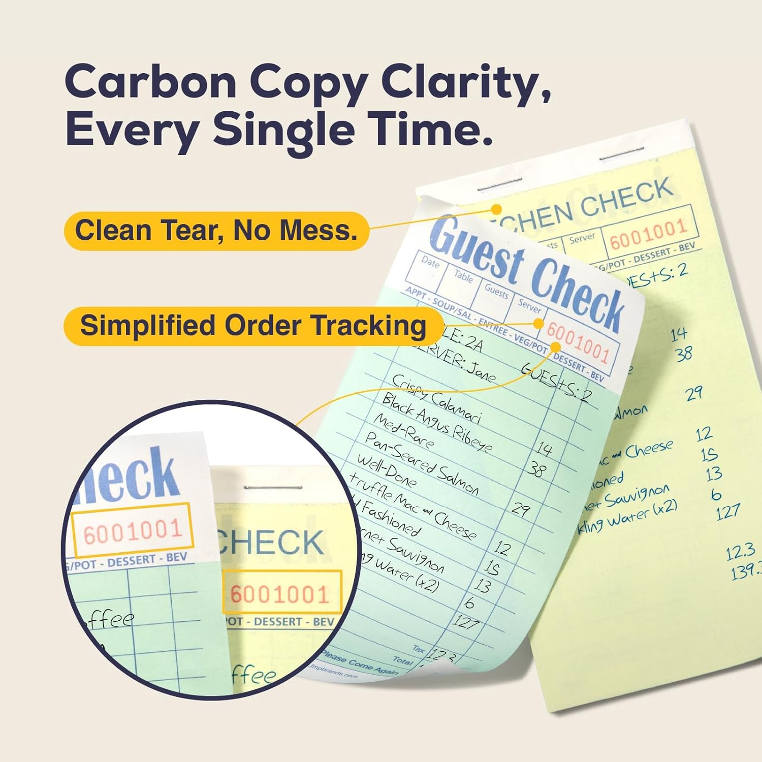 Server Guest Check Book 2 Part - Carbon Copy Book ulasan dan harga