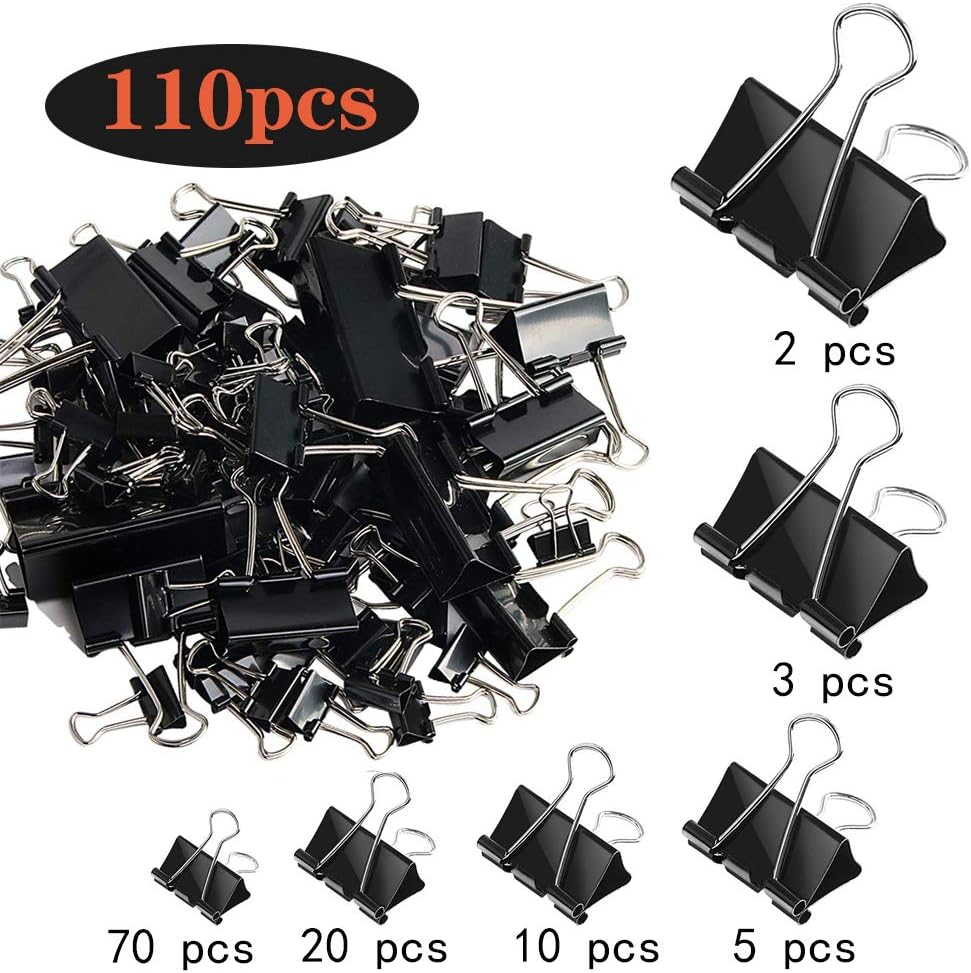 110 PCS Binder Clips Assorted  - Binder Clip Assorted ulasan dan harga